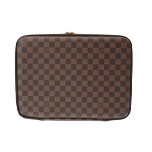 Louis Vuitton Damier Computer Sleeve Brown Canvas Clutch Bag